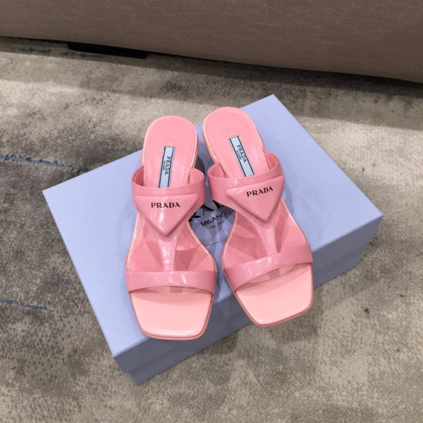Pra*a brushed leather high-heeled thong sandals