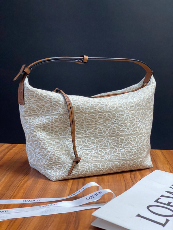 LOEWE Cubi bag in Anagram jacquard and calfskin