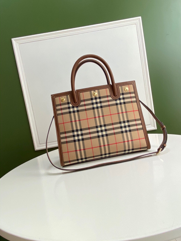 B**rry small vintage check two-handle title bag
