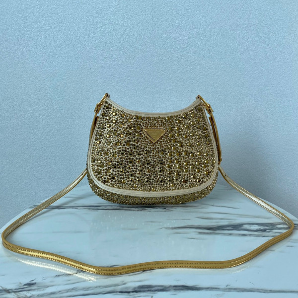 Pra*a cleo satin bag with appliqués