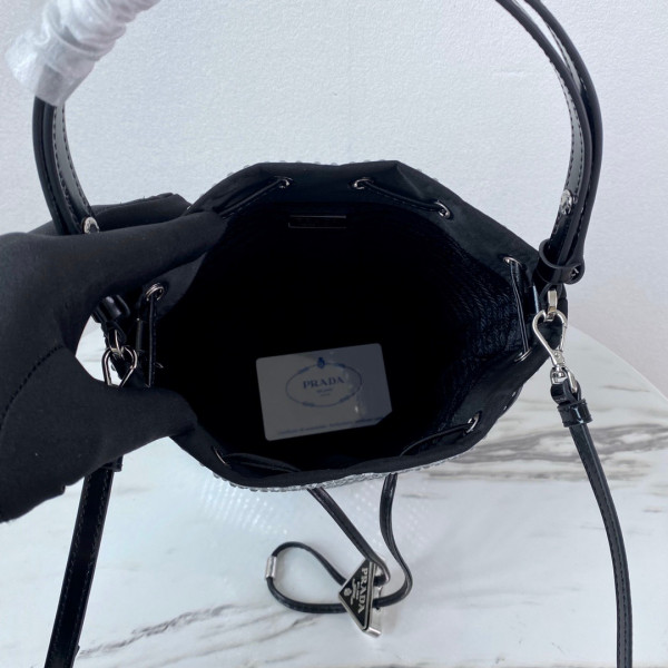 Pra*a satin mini-bag with crystals