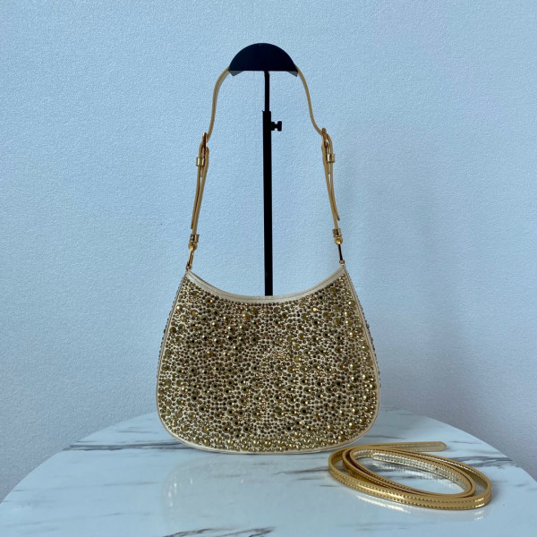 Pra*a cleo satin bag with appliqués