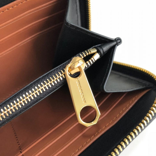 B**rry monogram stripe e-canvas and leather ziparound wallet
