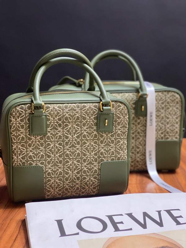 LOEWE Amazona 19 square bag in jacquard and calfskin