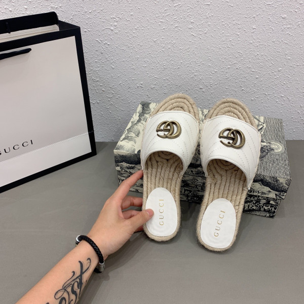 G*u*i leather espadrille sandal
