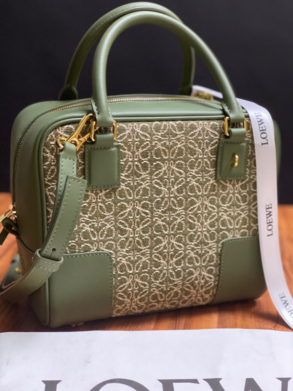 LOEWE Amazona 19 square bag in jacquard and calfskin