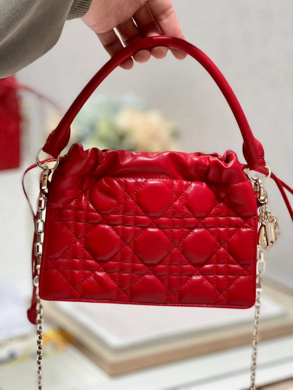 lady D*or top handle drawstring mini bag