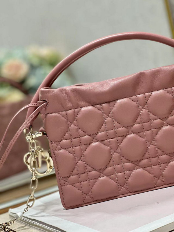 lady D*or top handle drawstring mini bag