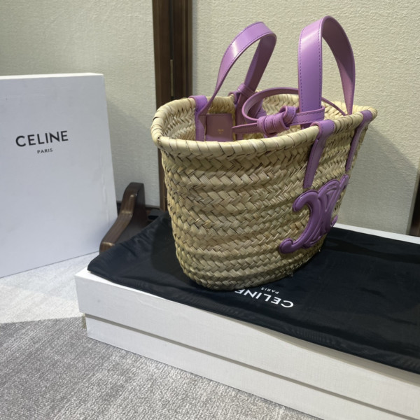 Ce**e triomphe Ce**e classic panier in palm leaves and calfskin