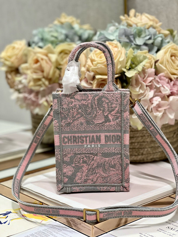 mini D*or book tote phone bag