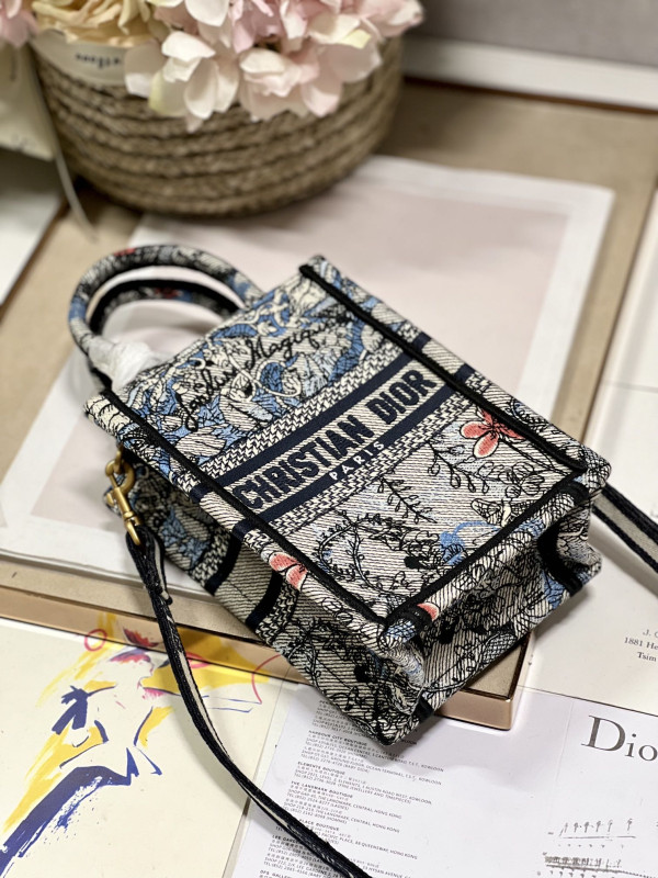 mini D*or book tote phone bag