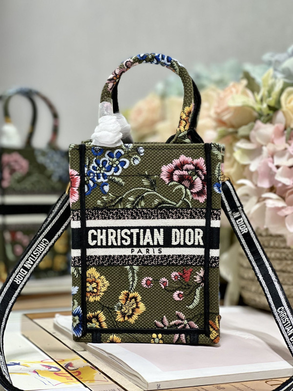 mini D*or book tote phone bag