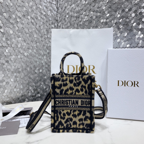 mini D*or book tote phone bag