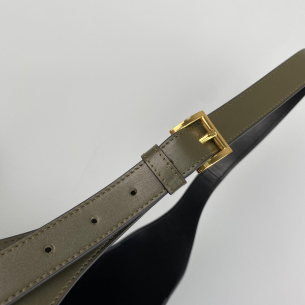 Pra*a large leather shoulder bag with topstitching