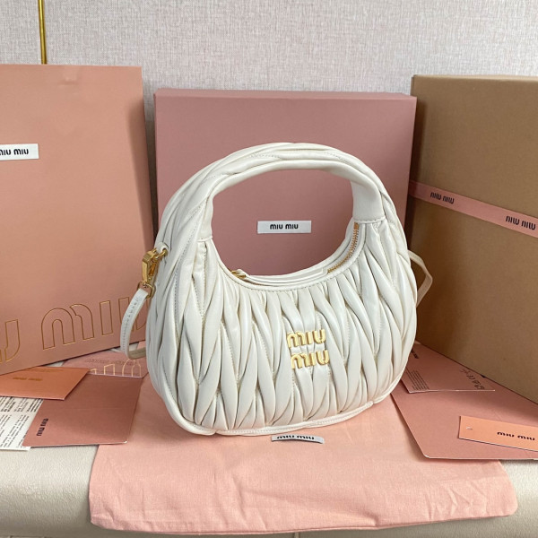 MIUMIU Wander matelassé nappa leather hobo bag